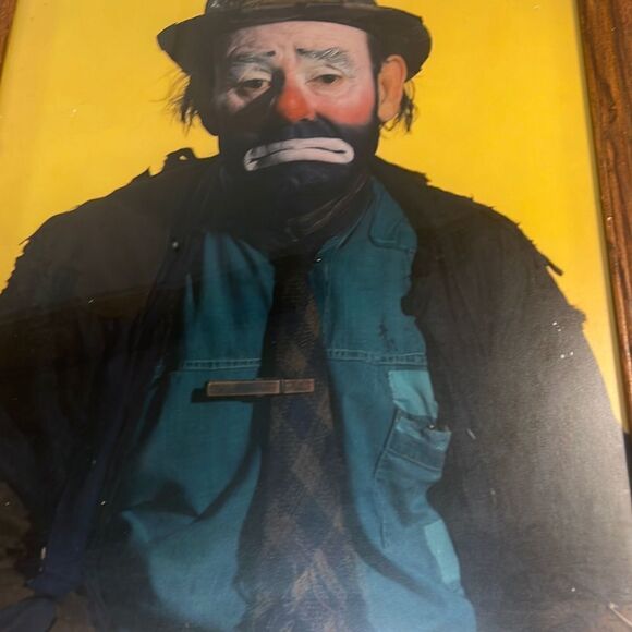 ‎Sad clown wood framed portrait - Picture 7 of 7